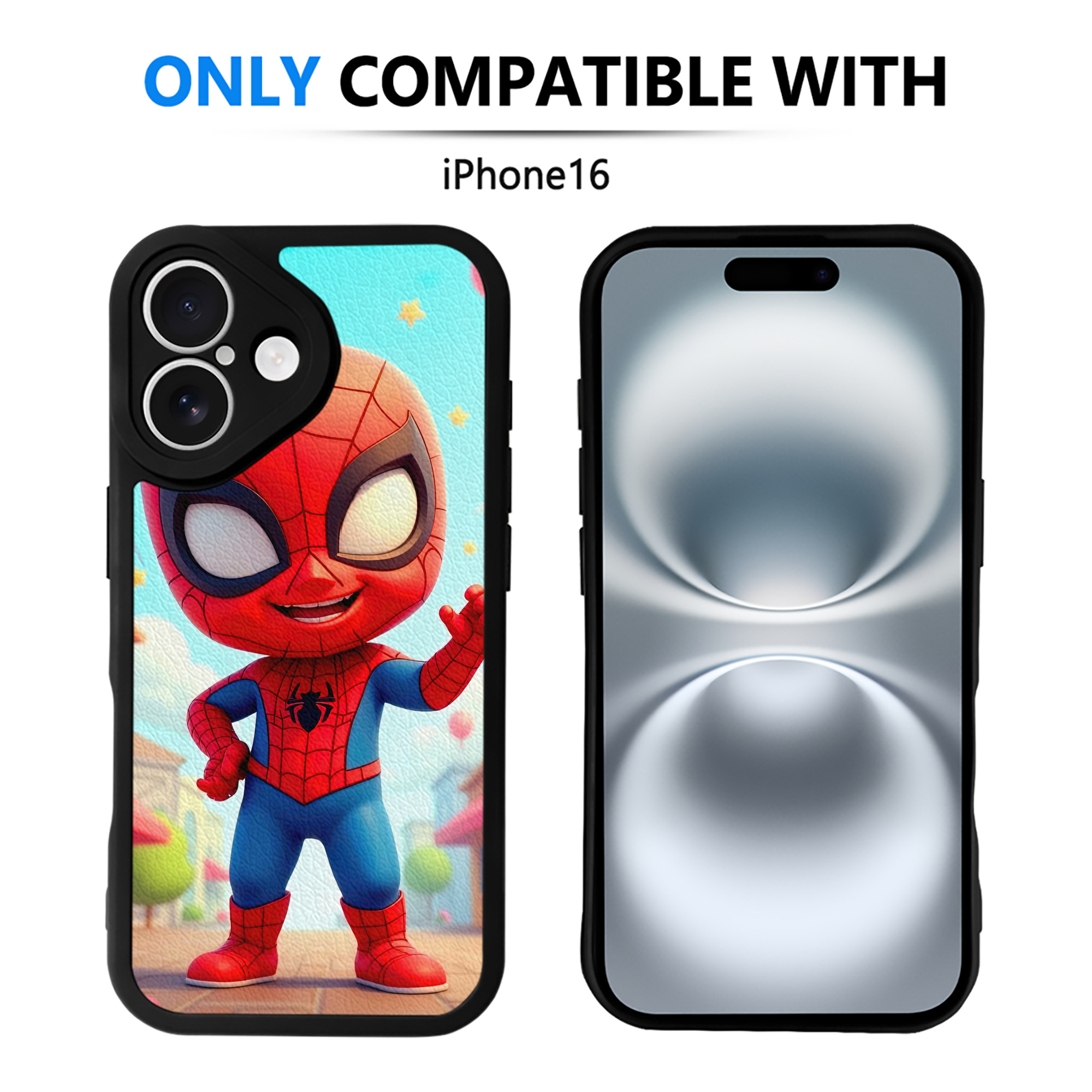 Spider Man スパイダーマン 【iPhone 16シリーズ対応】シリコンスマホケース（レザー調） 材質：シリコン